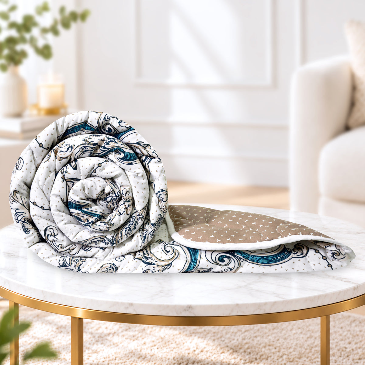 Kalamkari Retro AC Quilt Comforter for Single Bed