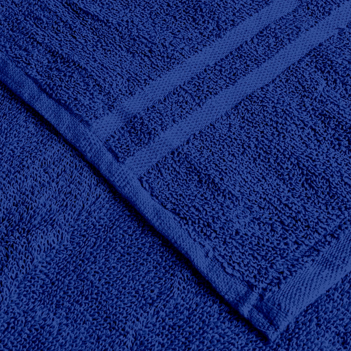 Blue Cotton Set of 3 Bath & Hand Towels Combo (40x60 cm, 30x30 cm)