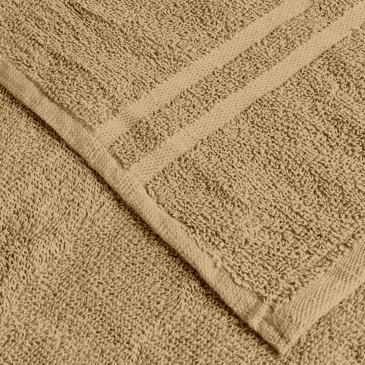 Beige Cotton Set of 3 Bath & Hand Towels Combo (40x60 cm, 30x30 cm)