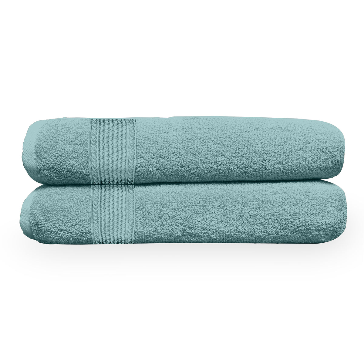 Sea Blue Solid 550 GSM Cotton Bath Towel Set of 2 | 150 × 75 cm