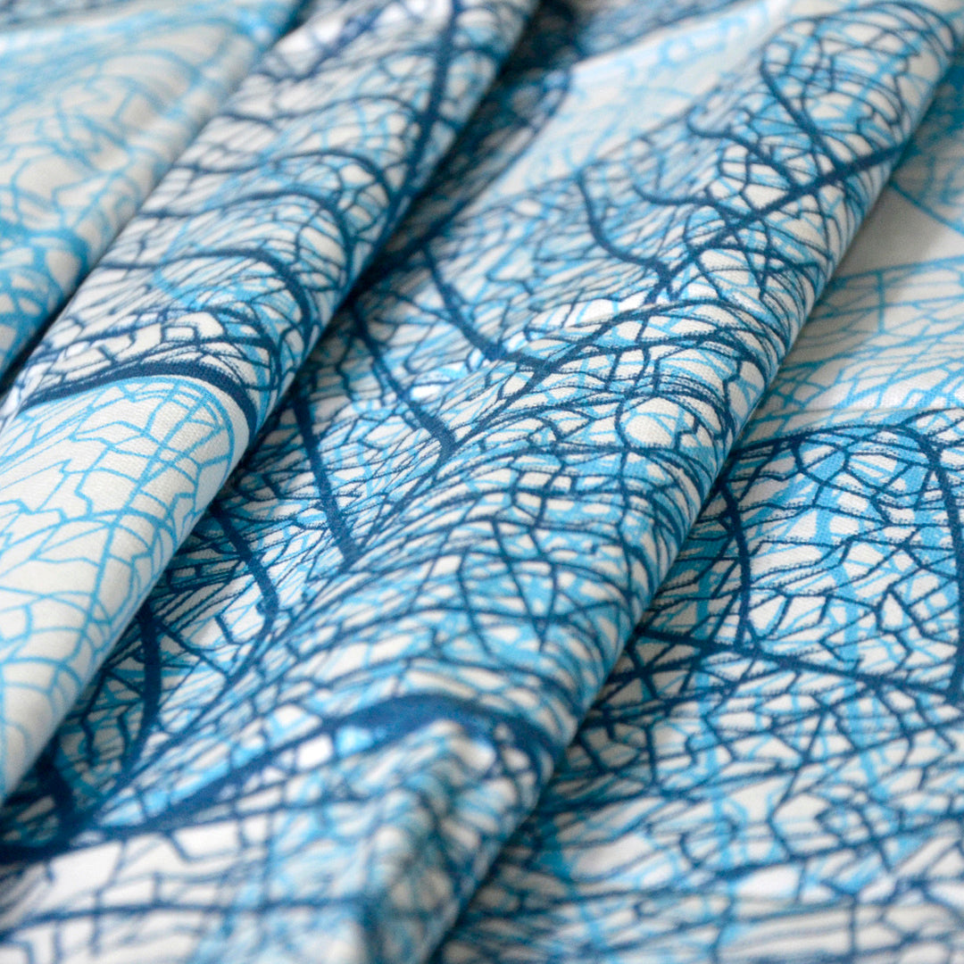 Light Blue Dry Leaf Texture Double Bedsheet
