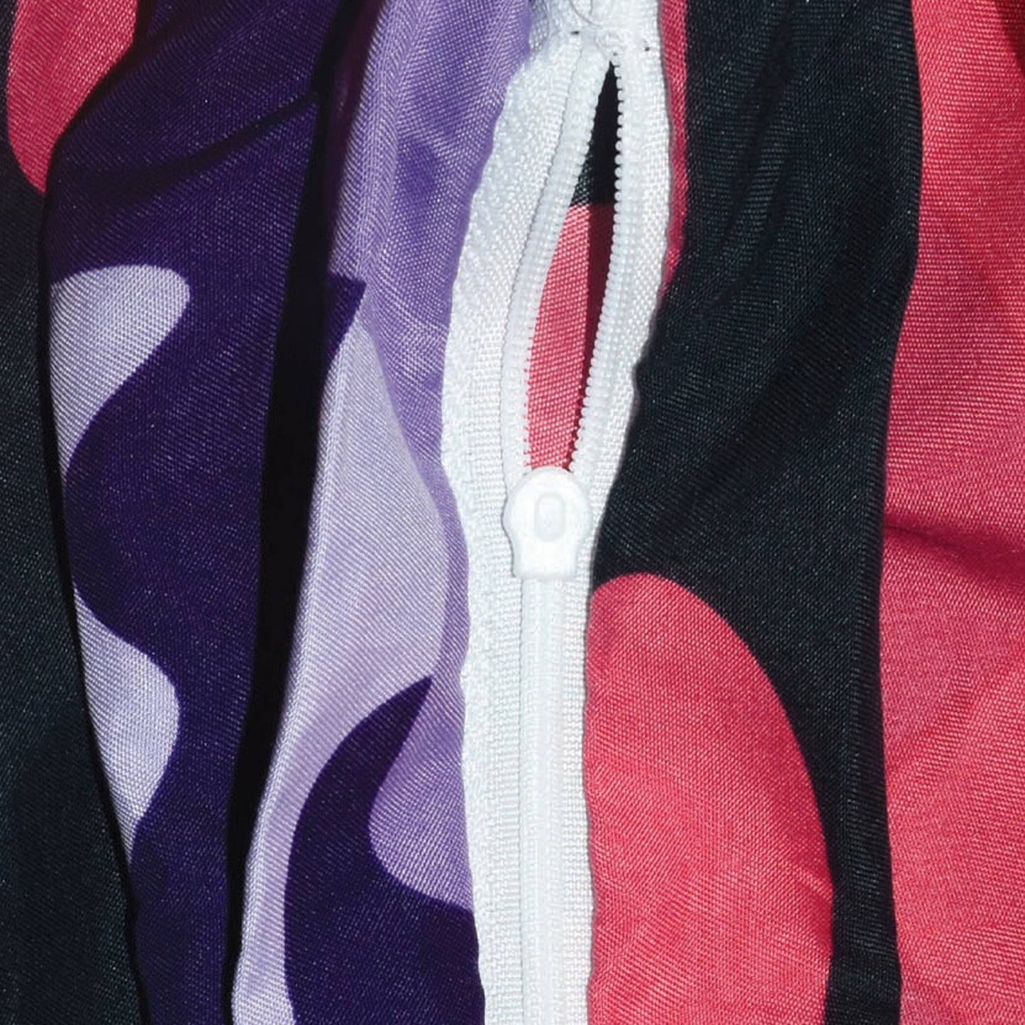 Red & Purple Abstract Printed Set of 5 Microfiber Cushion Covers 16x16 Inches
