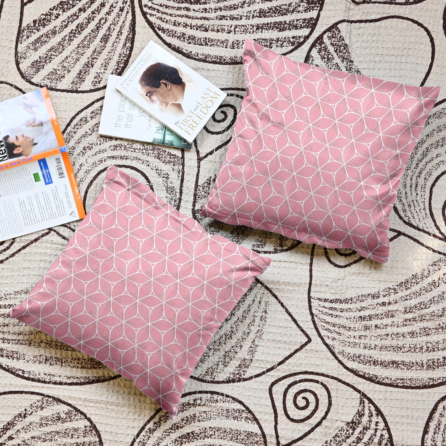 Pluto Pink Color Cushion Covers Set of 5