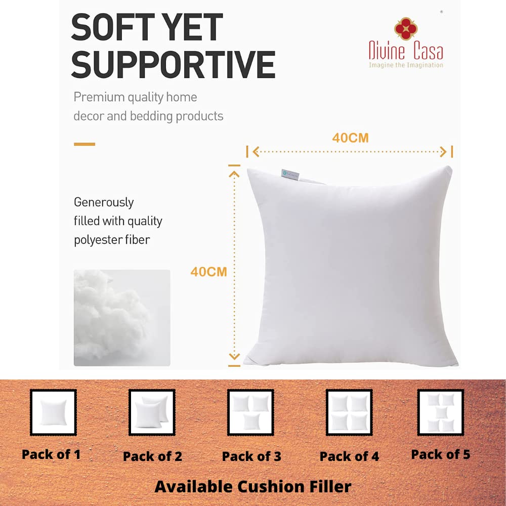 Microfiber Cushion Filler – Soft & Supportive Pillow Insert (Set of 1) - White