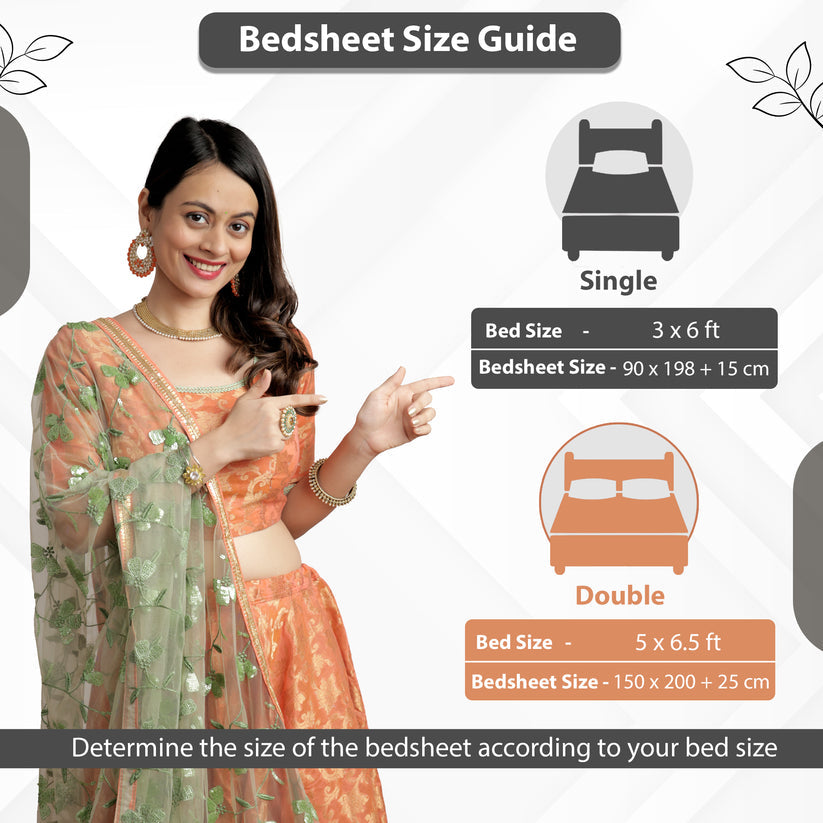 Triangle Elastic Fitted Double Bed Bedsheet