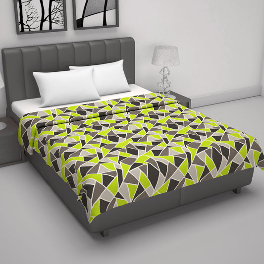 Triangle Green 144 TC 100% Cotton Summer AC Dohar for Double Bed