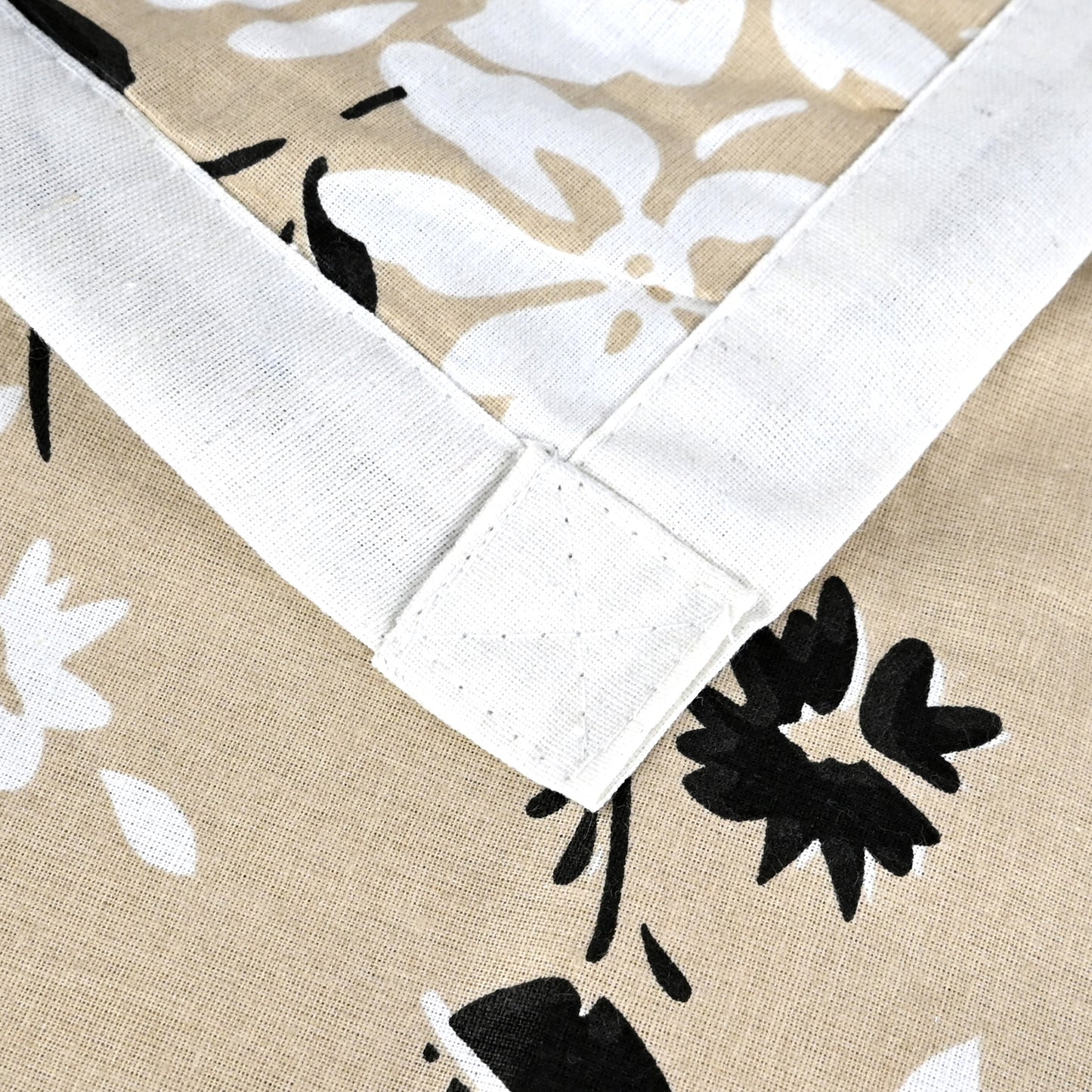 Beige Sunflower Floral Single Cotton Dohar – 144 TC Pure Cotton