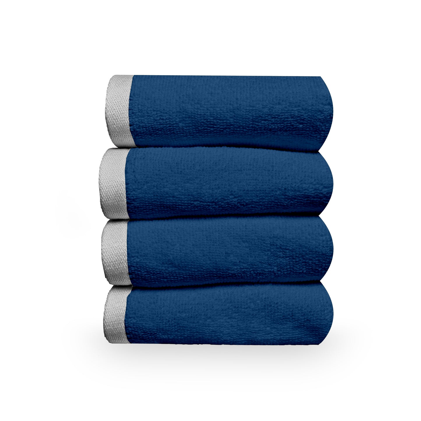 Blue Cotton Face Towels Set of 4 (30x30 cm)