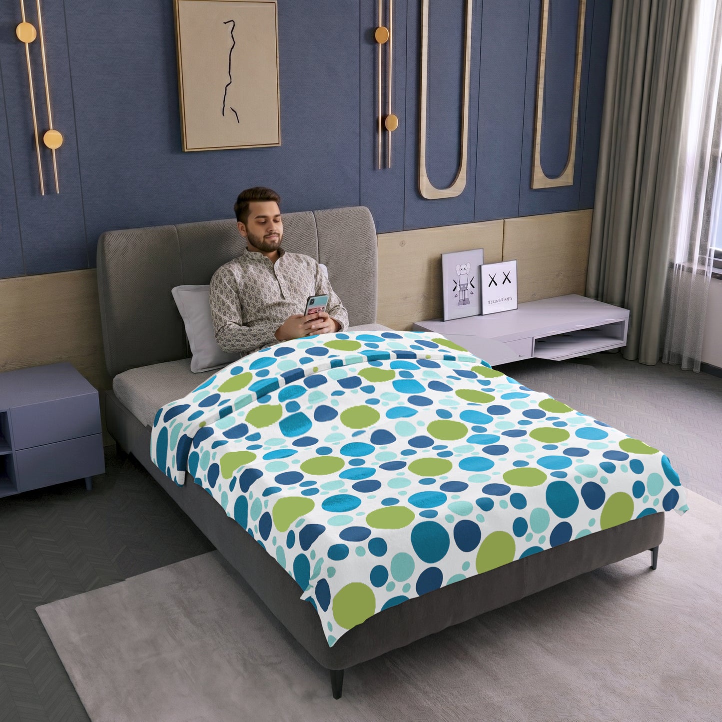 Colorful Polka Dots 144 TC 100% Cotton Cosy and Cool Single Bed Dohar