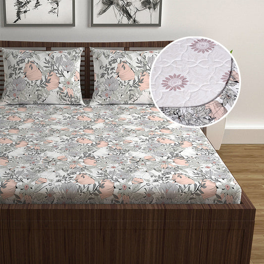 Bloom Floral  Elastic Fitted Double Bed Bedsheet