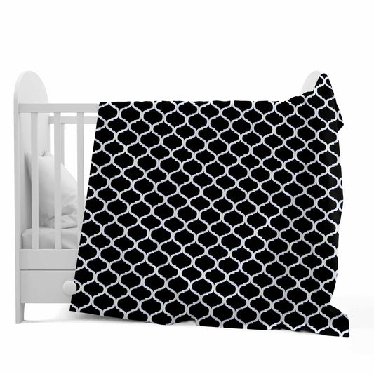 Black Abstract Print Super Soft Brushed for 0-3 Years Baby Single Bed AC Blanket for Kids