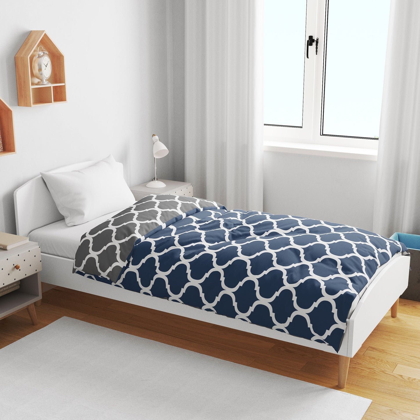 Blue Abstract Print Super Soft Brushed for 0-3 Years Baby Single Bed AC Blanket for Kids