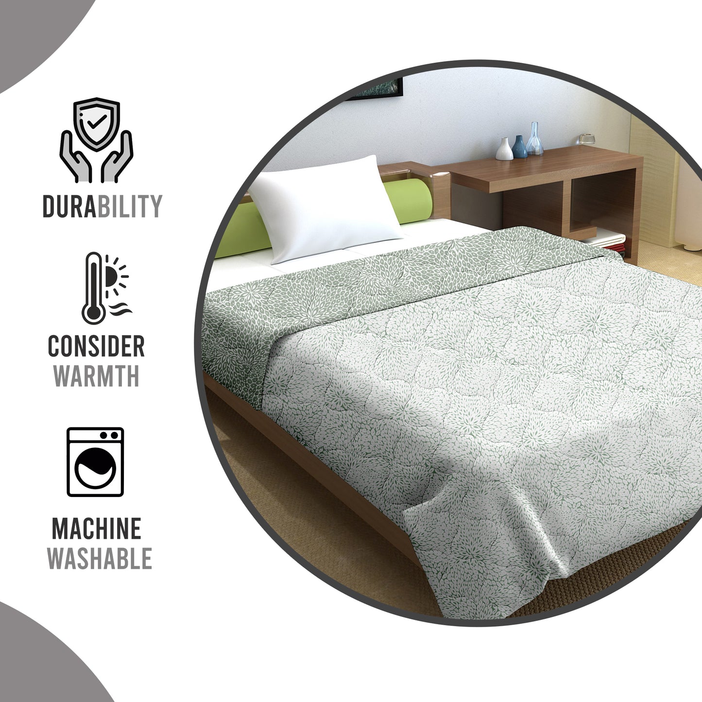 Floral Petals AC Quilt Comforter for Single Bed