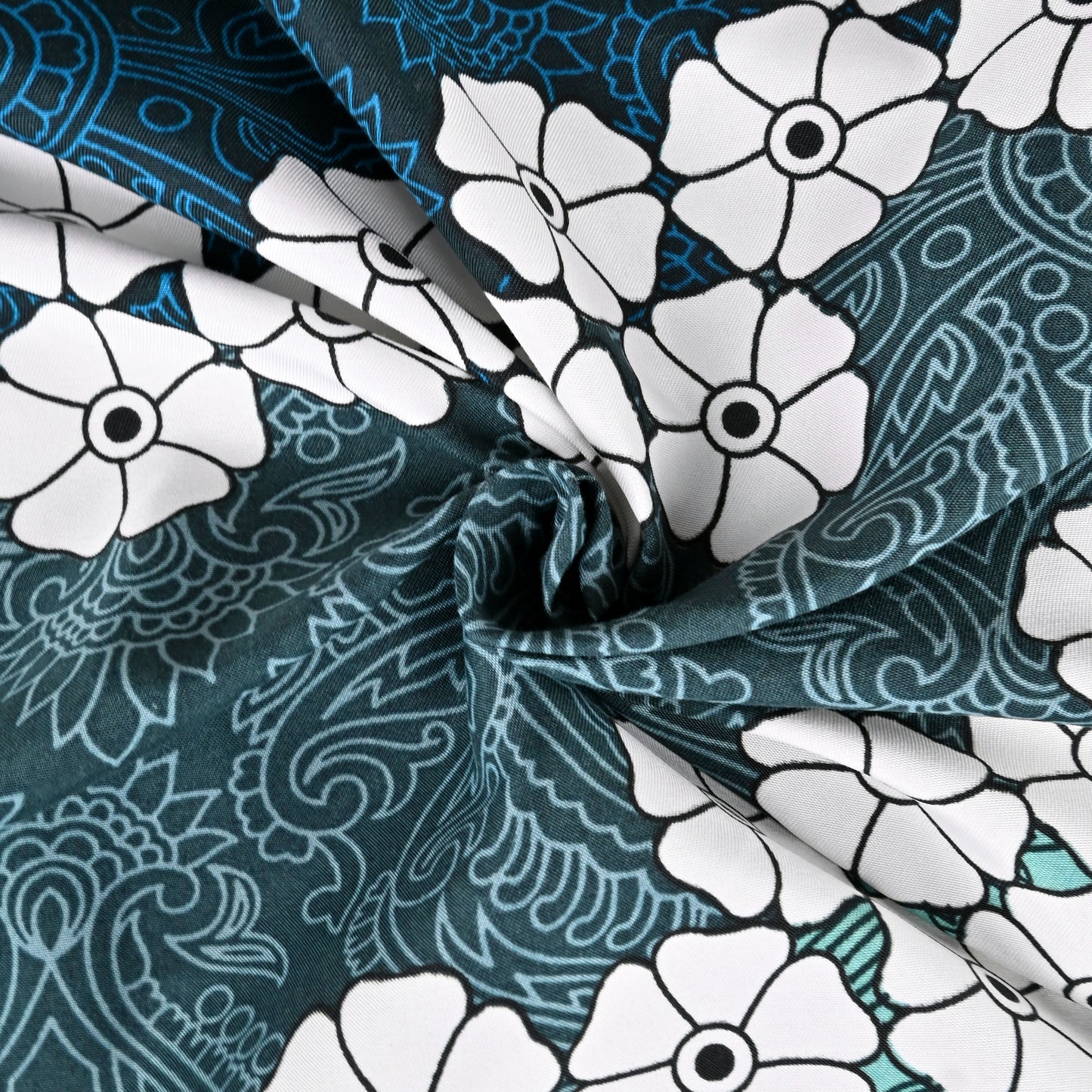 Aqua Green Floral Printed Lightweight Microfiber Single Dohar