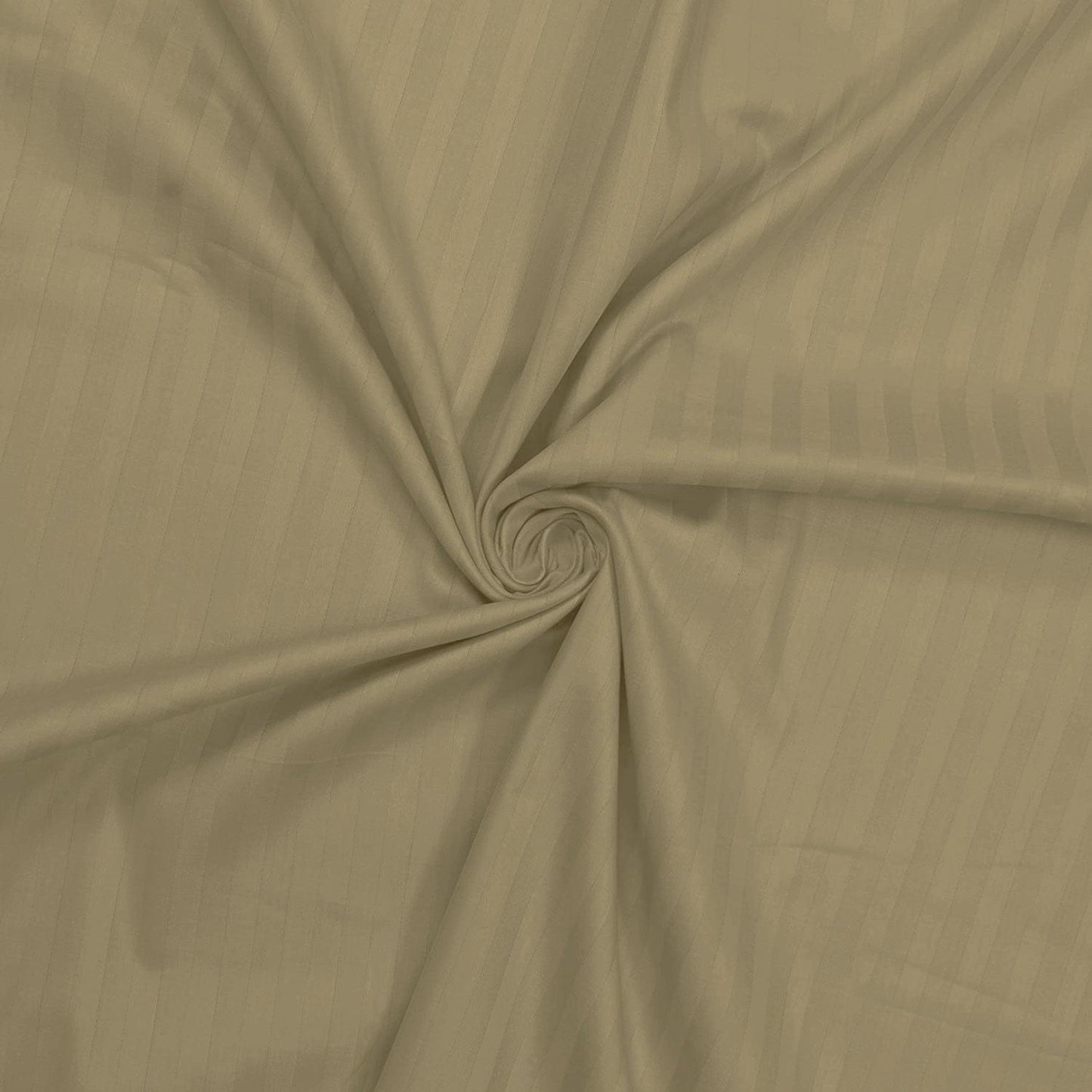 TAUPE 100% Cotton 220 TC Italian Stripes Flat King Size Bedsheet With 2 Pillow Cover For Bedroom