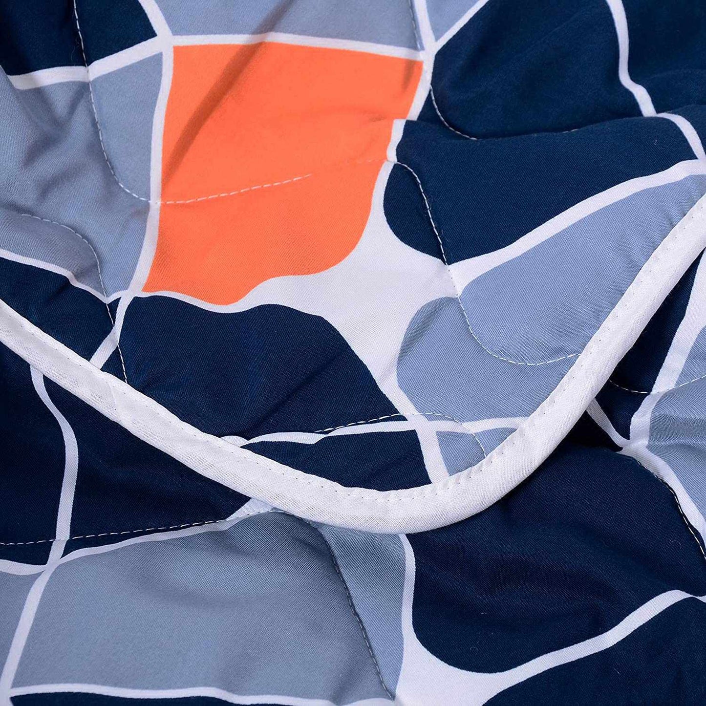 Blue Abstract AC Quilt Comforter for Single Bed