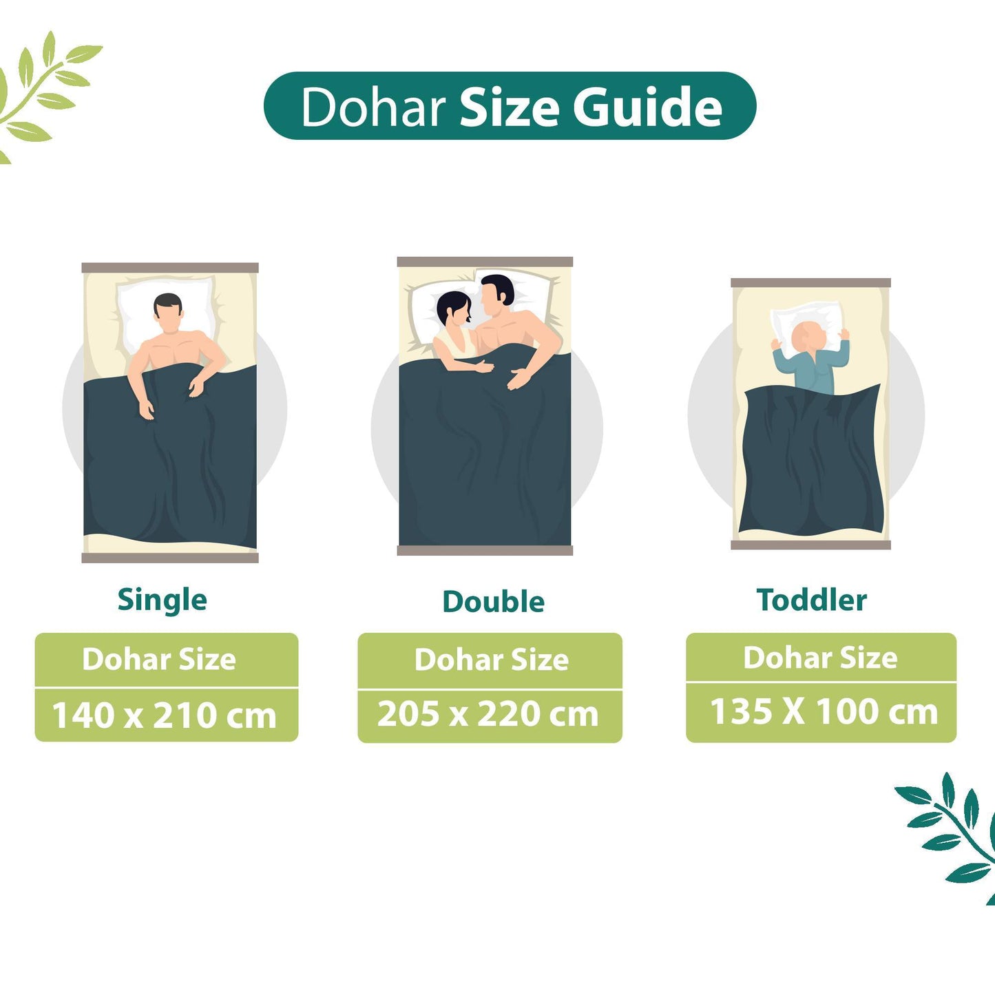 Green and Brown 120 GSM Cotton Floral Double Bed AC Blanket Dohar for All Season