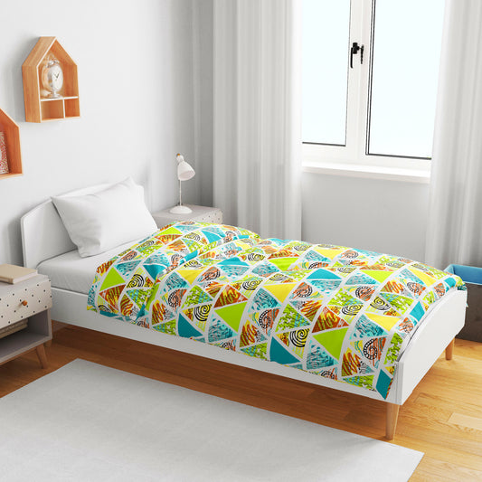 Triangle Candy Print Reversible AC Blanket Dohar for Kids