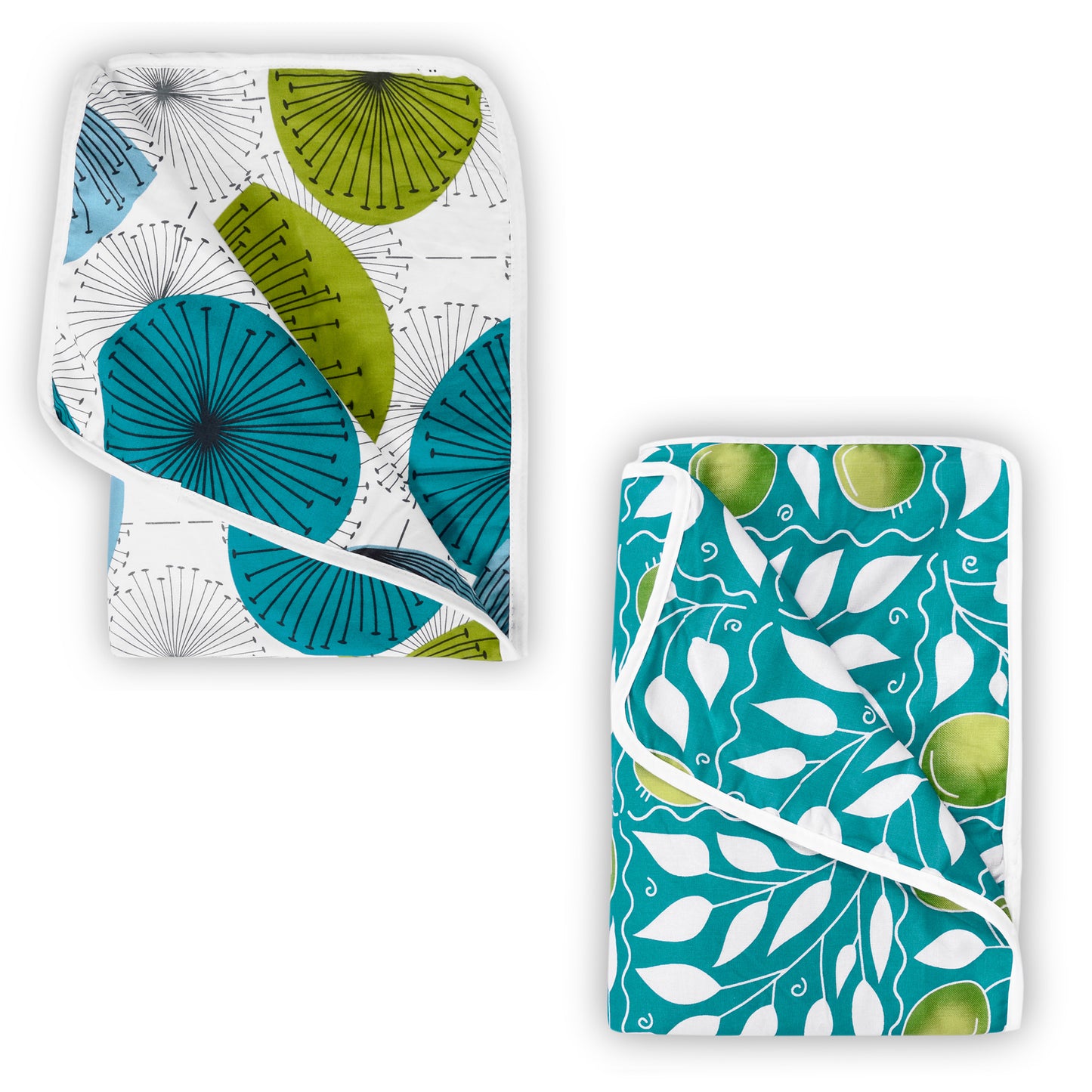Green Leaf Pattern Dohar Combo For kids 100% Cotton Baby Blanket for New Born under 04 Years
