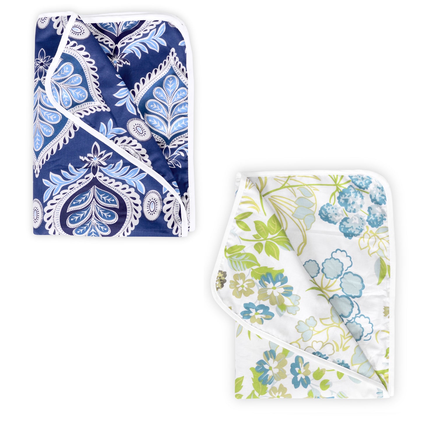 Blue and Green 100% Cotton Dohar Combo For Kids Under 04 Years