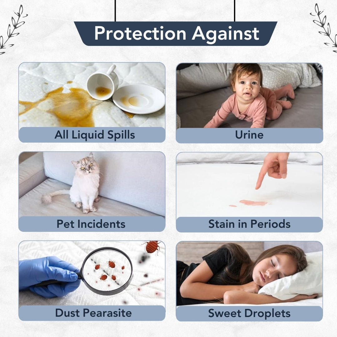 Navy Blue Terry Cotton Water Proof Mattress Protector/Cover for King Bed Soft & Breathable