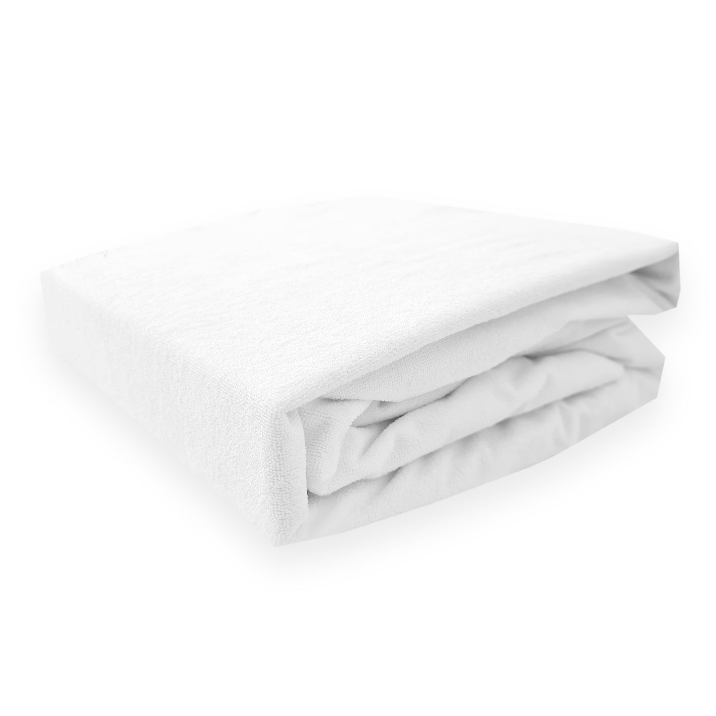 White Terry Cotton Soft & Breathable Water Proof Mattress Protector Cover for Single Bed