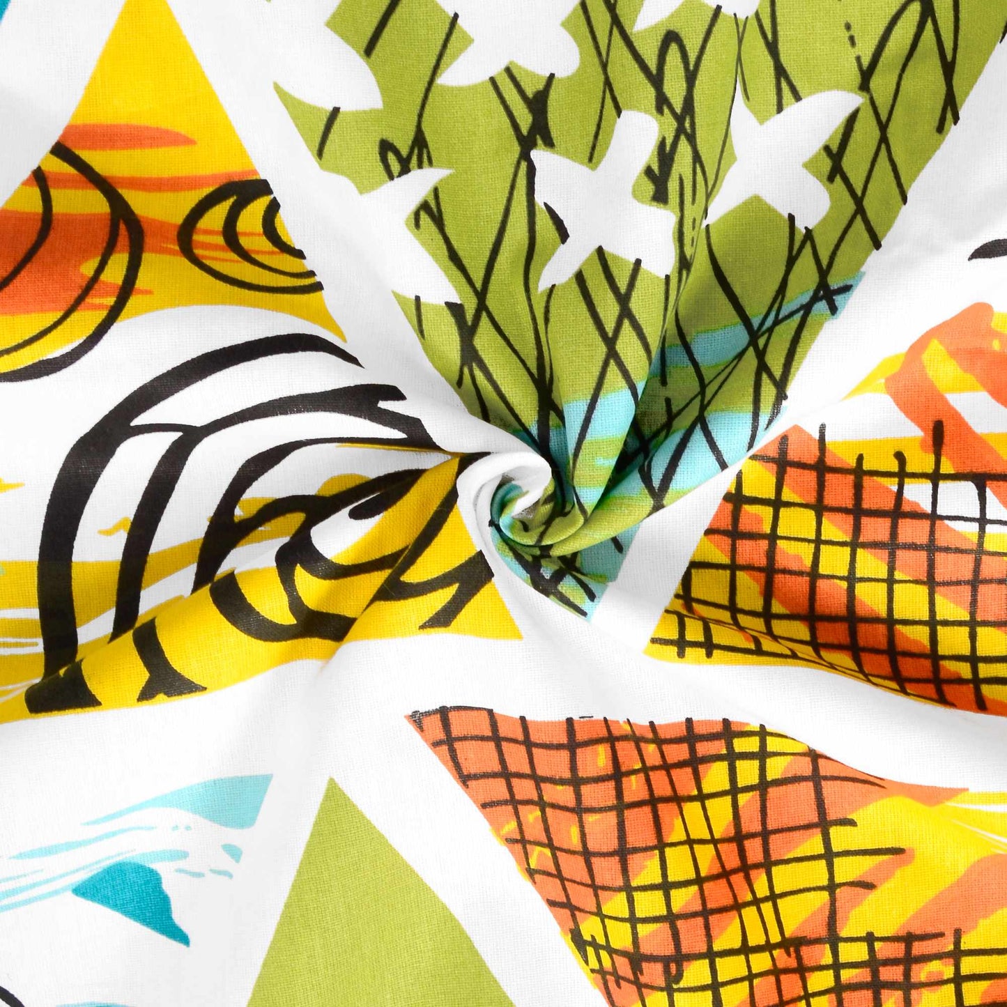 Multicolor Geometric Triangle Pattern 144 TC Double Bed AC Dohar Lightweight 120 GSM Perfect for Your Living Room