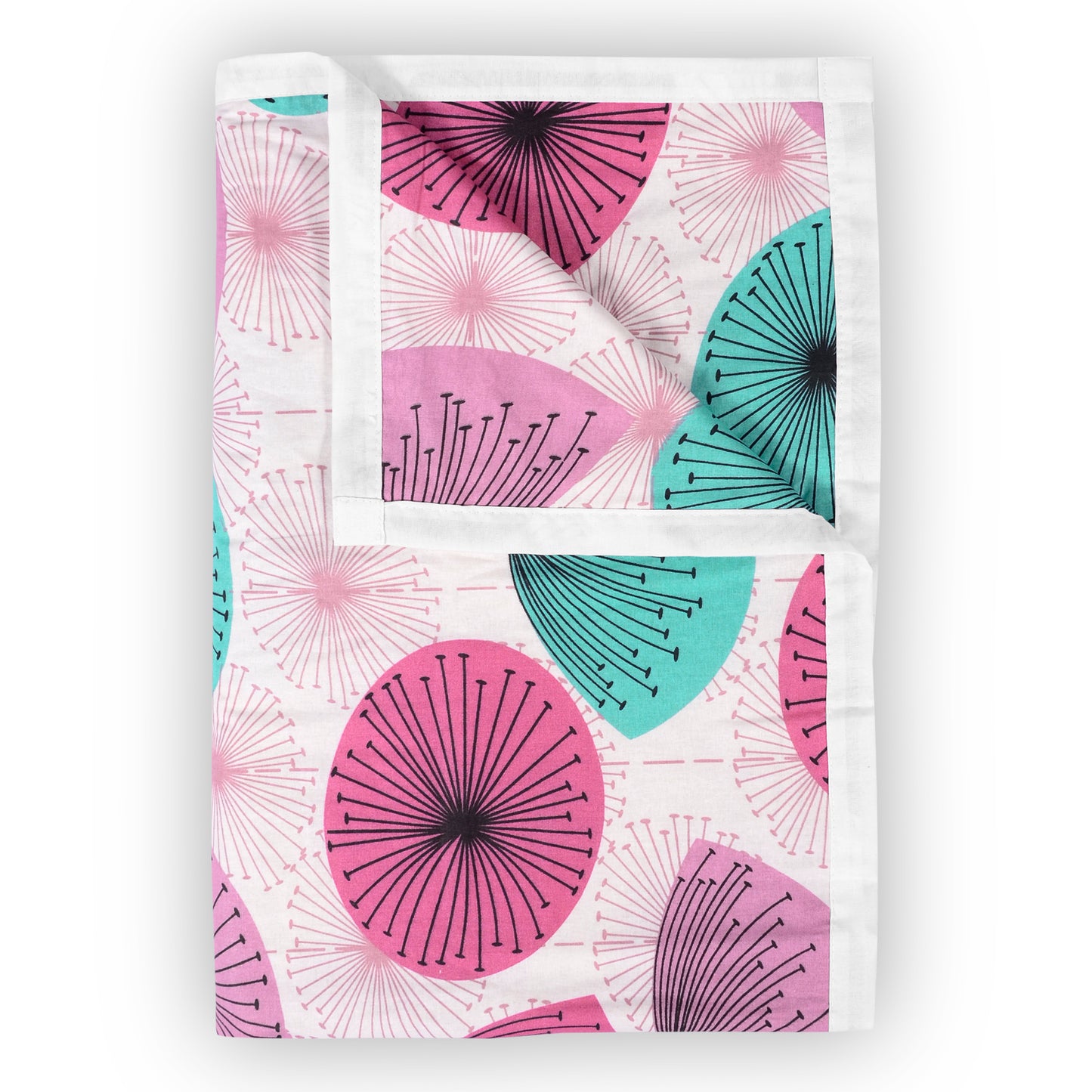 Dandelions Floral Print Pink 144 TC 100% Cotton Cozy and Comfy Dohar for Single Bed