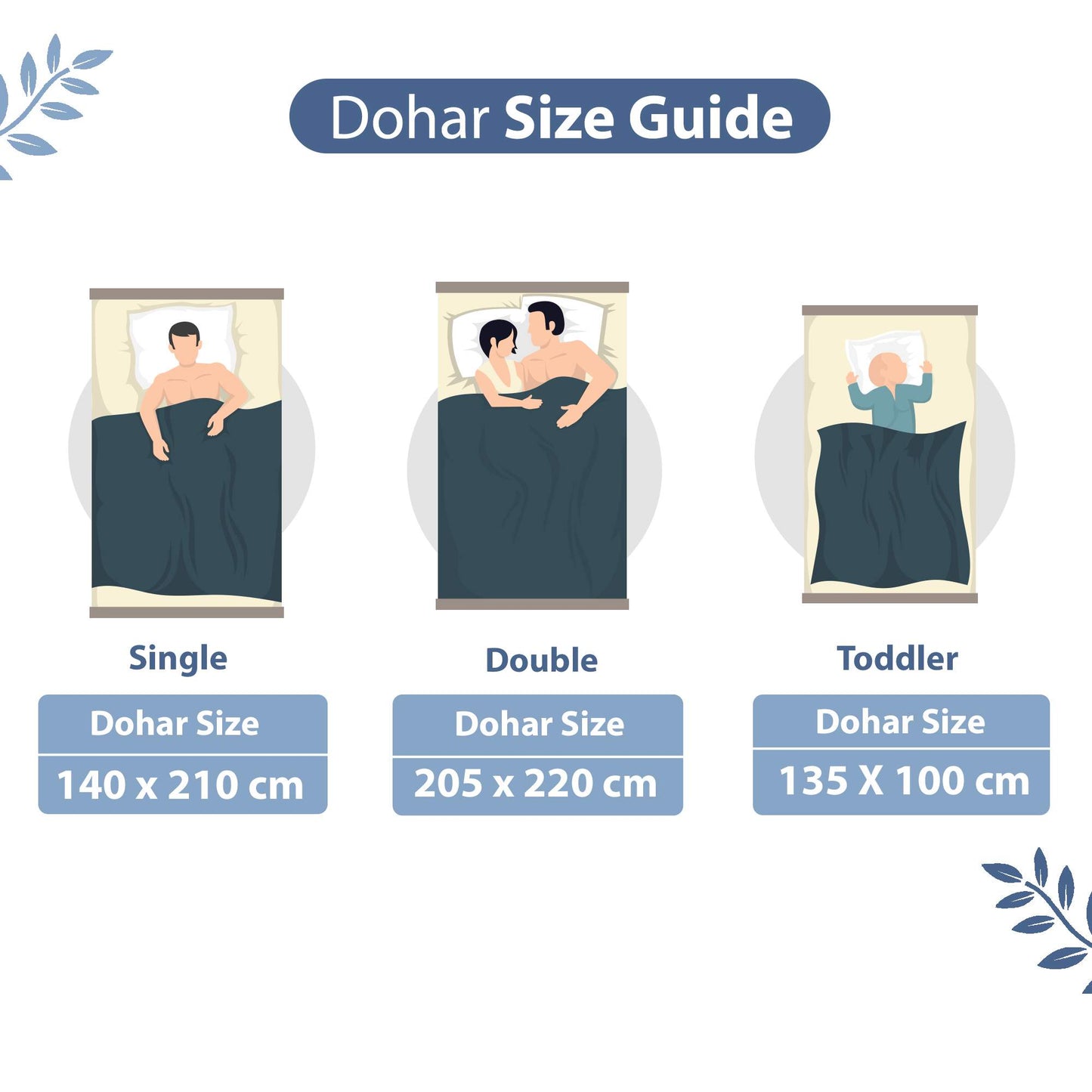 Blue and Grey Dahlia Floral Soft Silk Touch 144 TC 100% Cotton Dohar for Double Bed