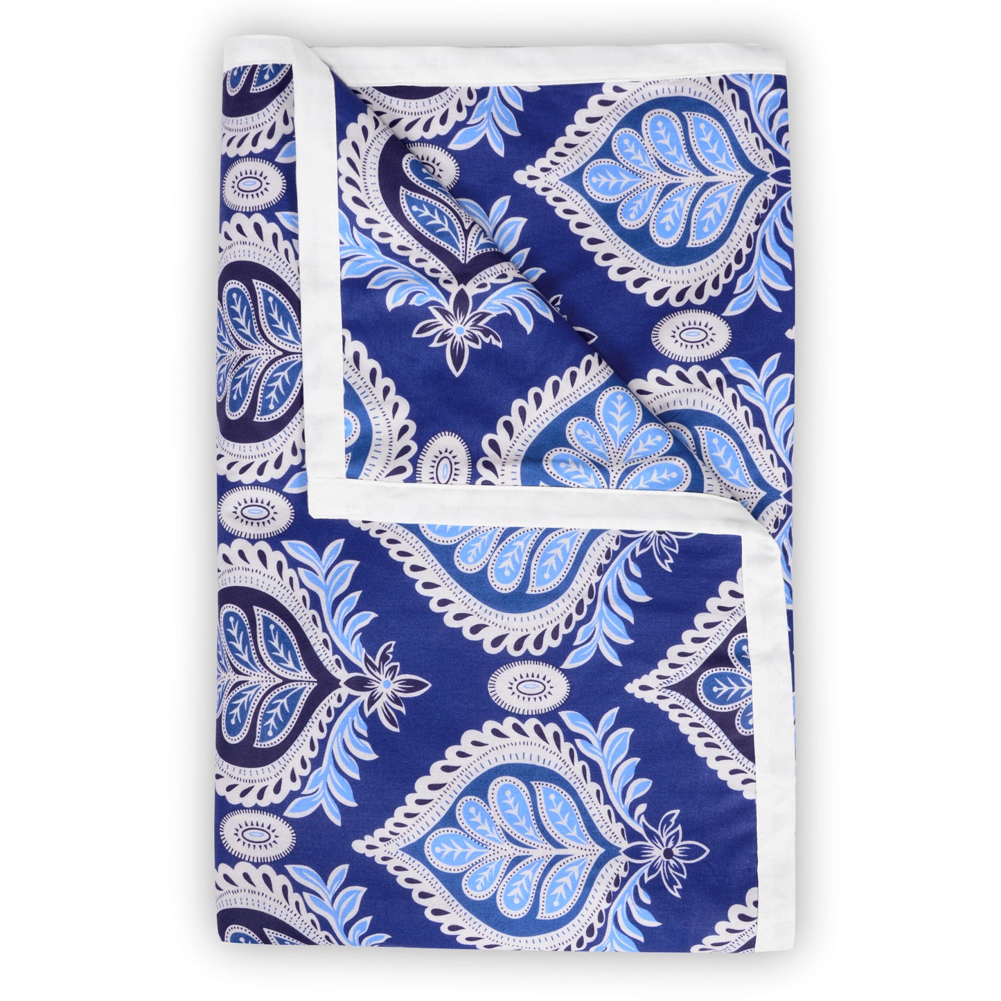 Damask Motif Blue Super Soft Brushed 144 TC 100% Cotton Single Bed Dohar