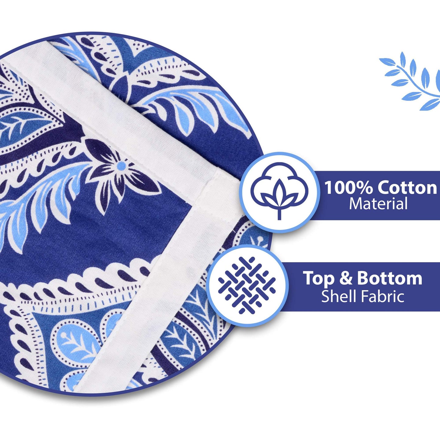 Damask Motif Blue Super Soft Brushed 144 TC 100% Cotton Double Bed Dohar