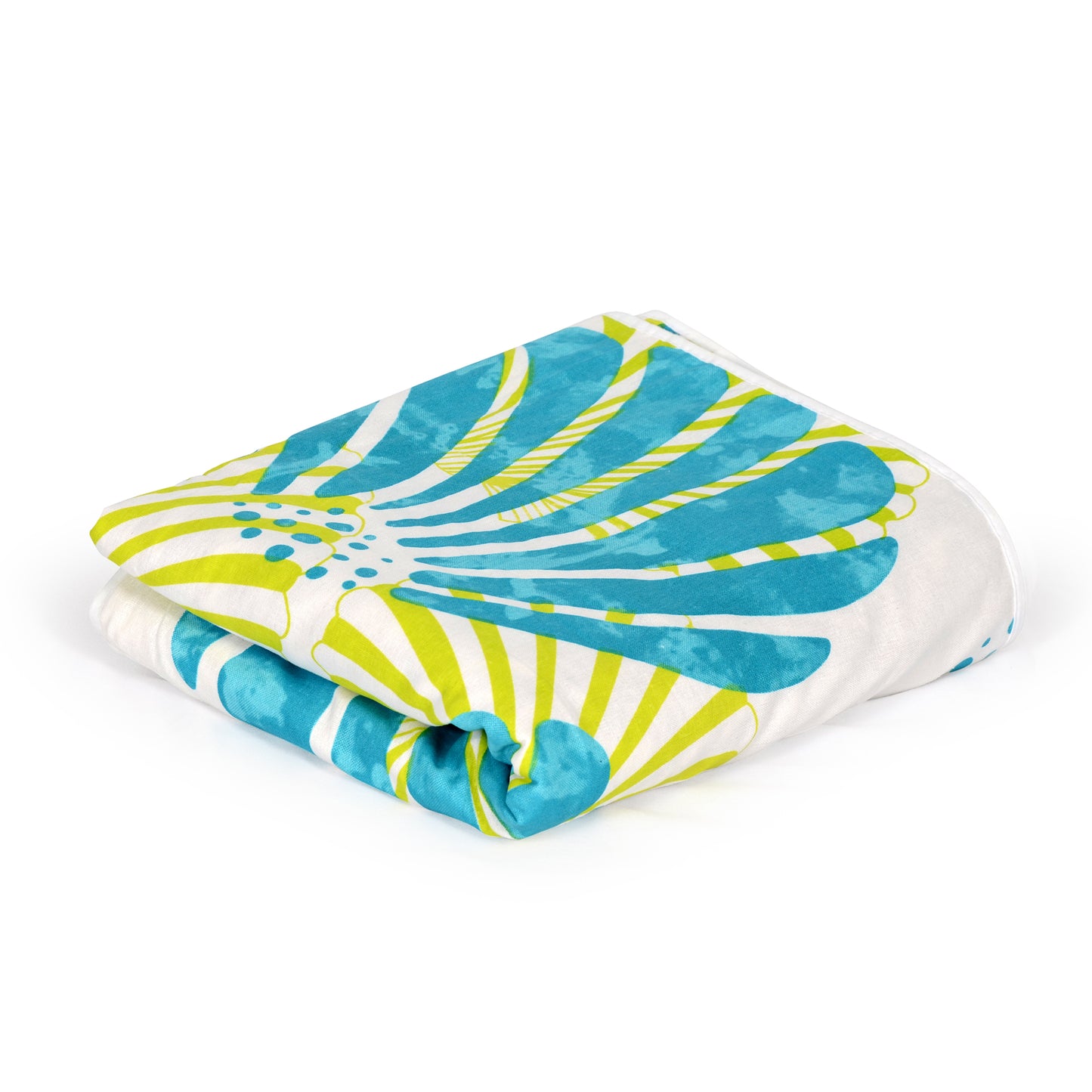 Yellow and Blue 120 TC Cotton Floral Single Bed AC Blanket Dohar for All Season