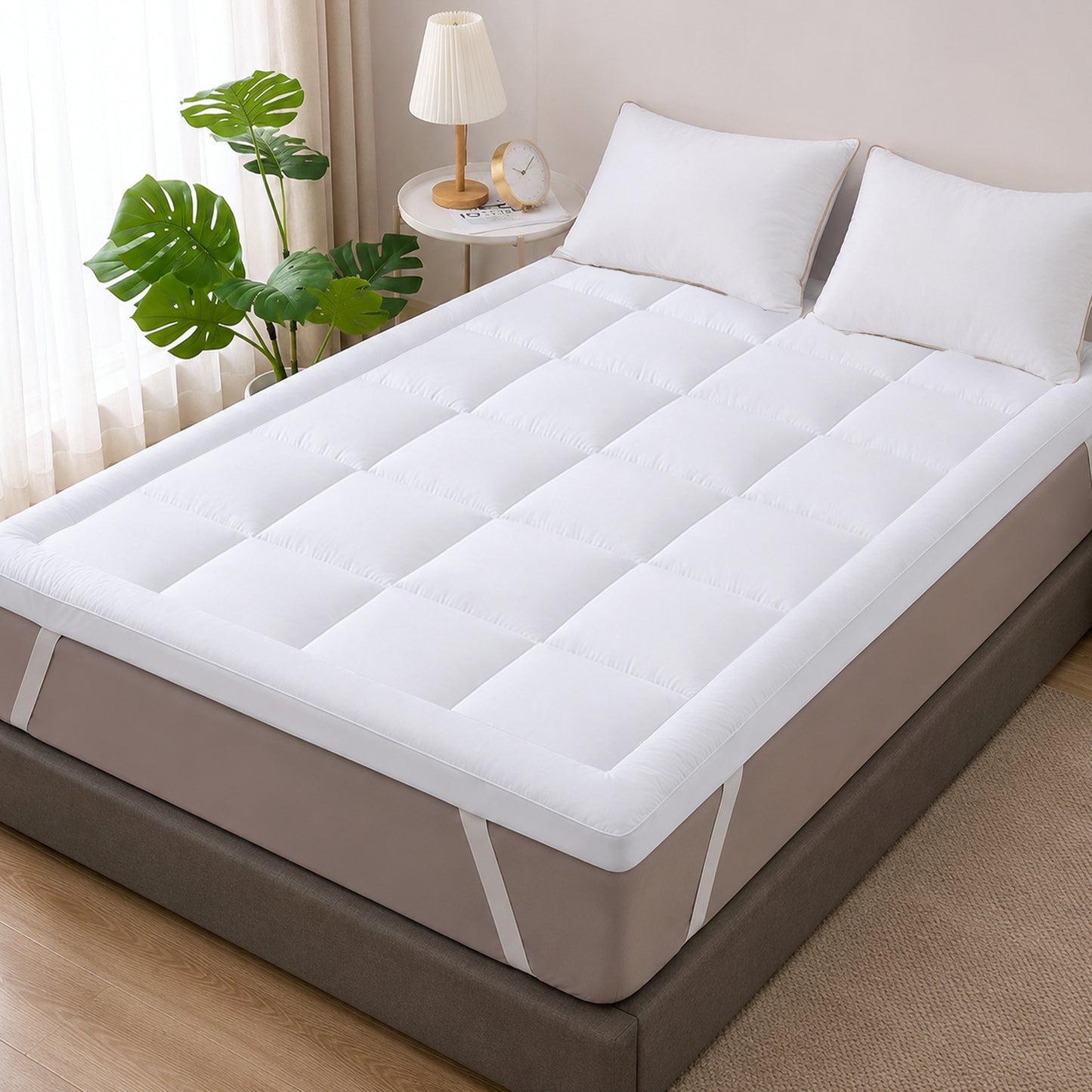 White 500 GSM Double Bed Mattress Topper – Topper Only