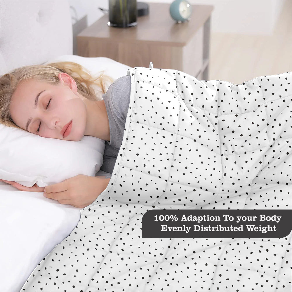 White & Black Light Grey 5kg Weighted Blanket Cotton Material with Premium Glass Beads Therapeutic Blankets Use on Single Bed
