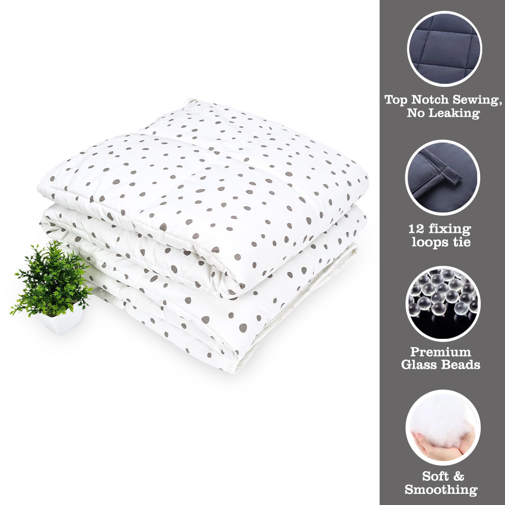 White & Black Light Grey 5kg Weighted Blanket Cotton Material with Premium Glass Beads Therapeutic Blankets Use on Single Bed