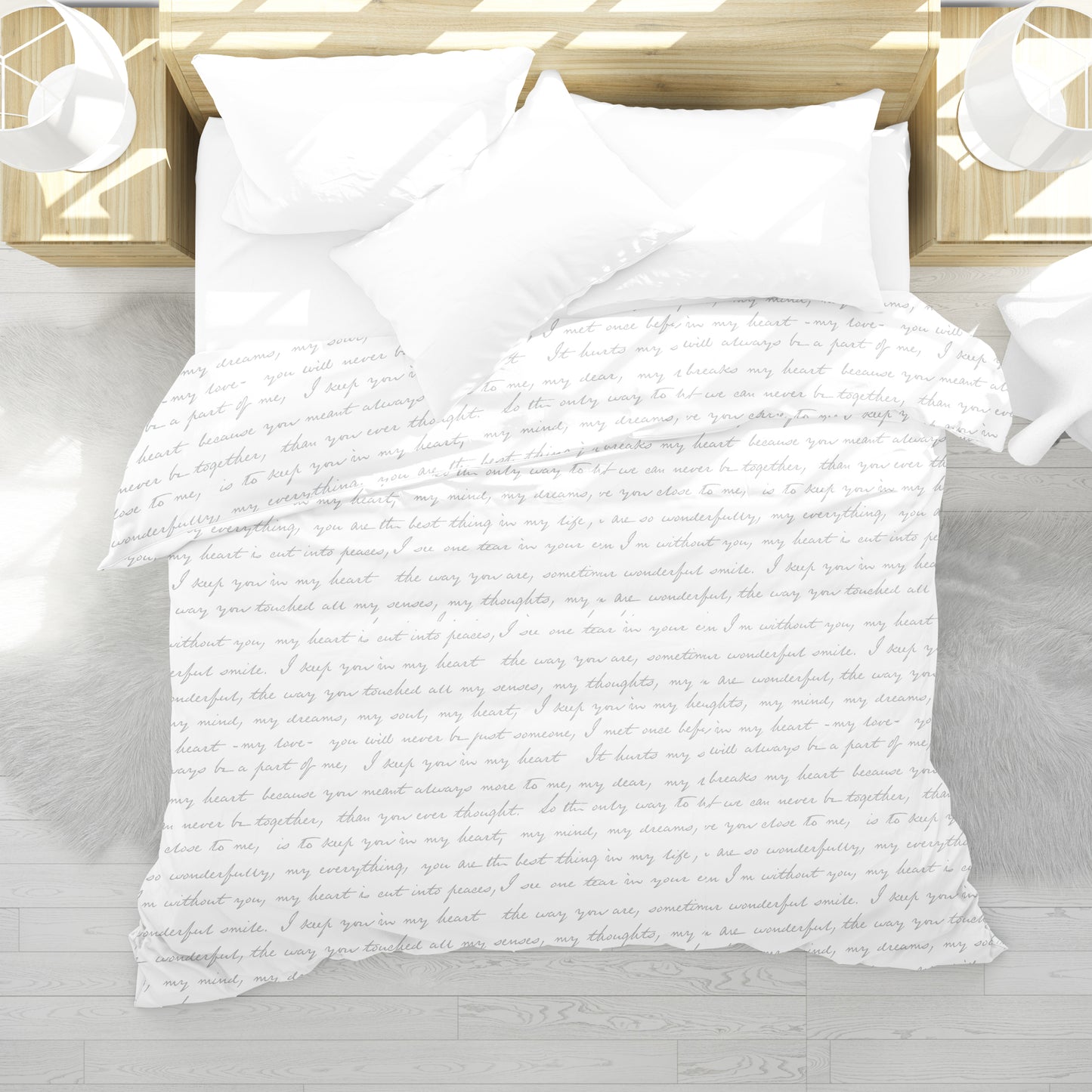 White & Grey 5Kg Weighted Blanket Cotton Material with Premium Glass Beads Therapeutic Blankets Use on Single Bed