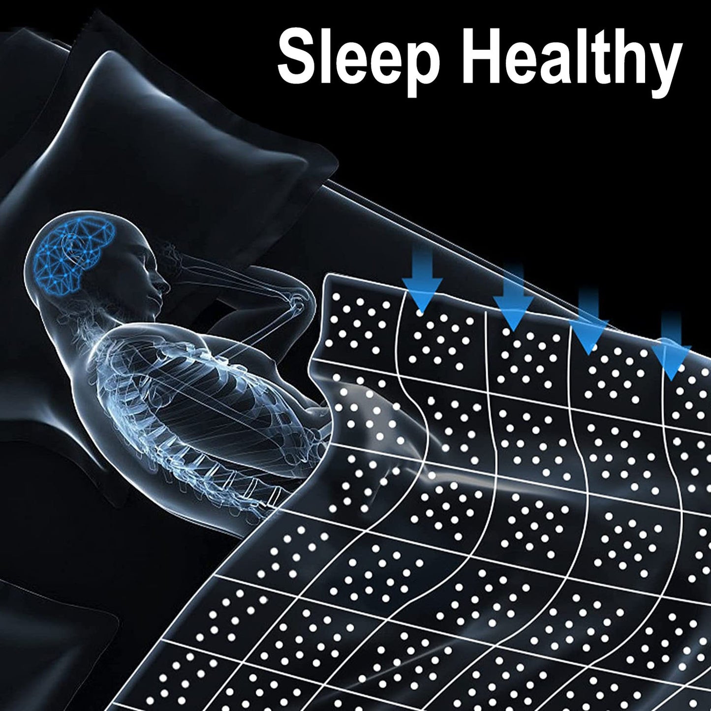 5Kg Weighted Grey Blanket Cotton Material with Premium Glass Beads Therapeutic Blankets Use on Single Bed