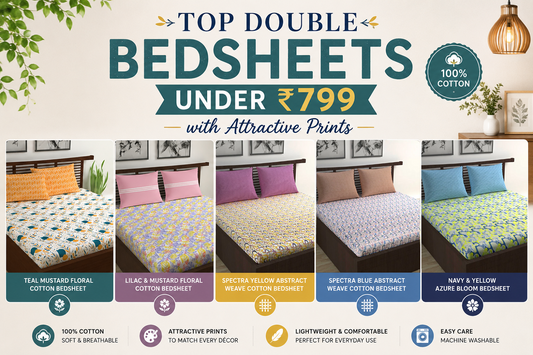 Top Double Bedsheets Under ₹799 with Attractive Prints