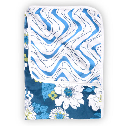 Floral Blue Super Soft Flannel for 0-3 Years Baby Single Bed AC Blanket for Kids