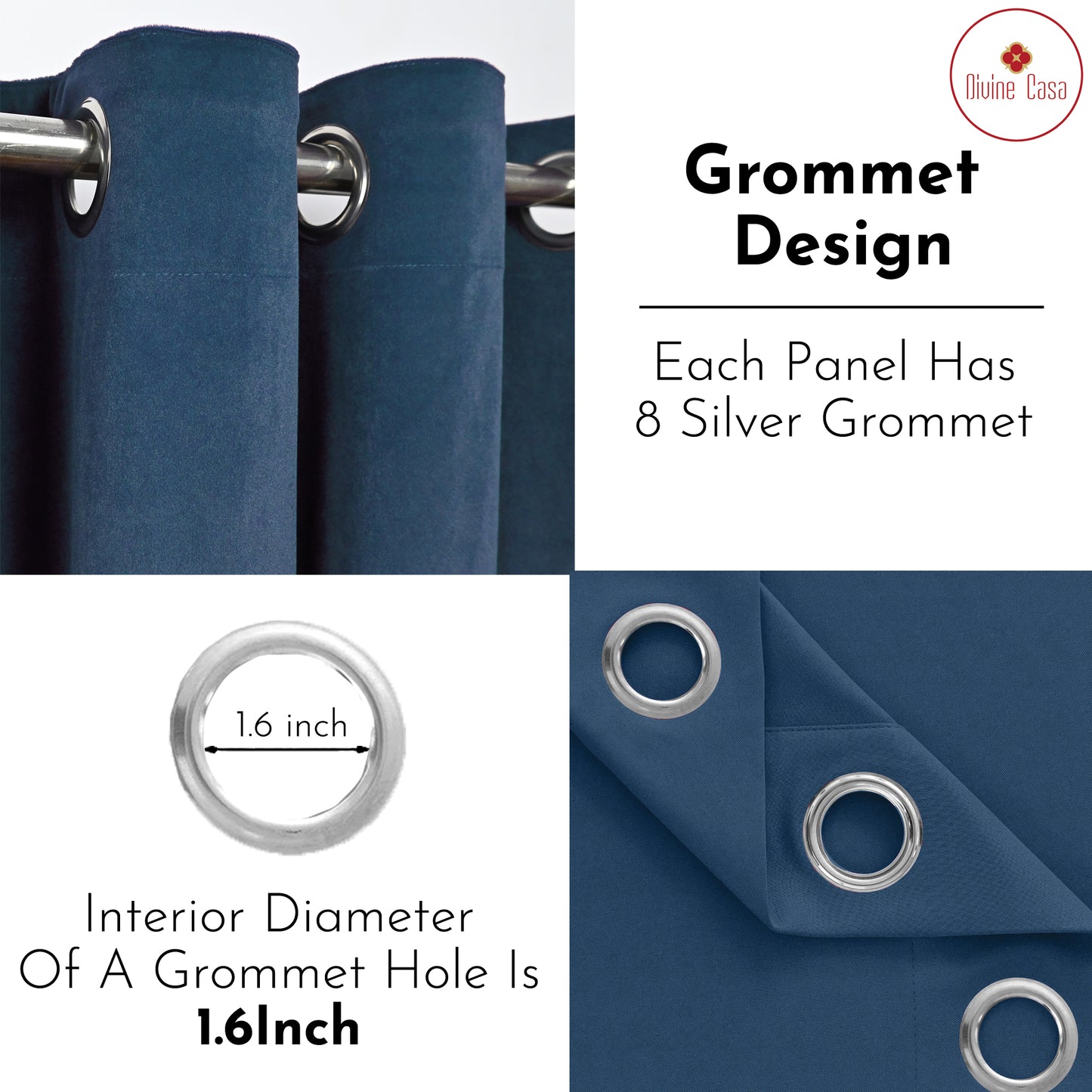 Micro Twill Blackout Window Curtain Single Panel Light Blocking Cover - 1 Piece (Sky Blue)