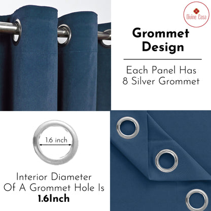 Micro Twill Blackout 1pcs Door Curtain – Light Blocking Privacy Door Panel - White