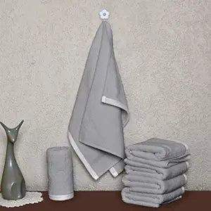 Grey Cotton Hand Towels Set of 6 (40x60 cm)
