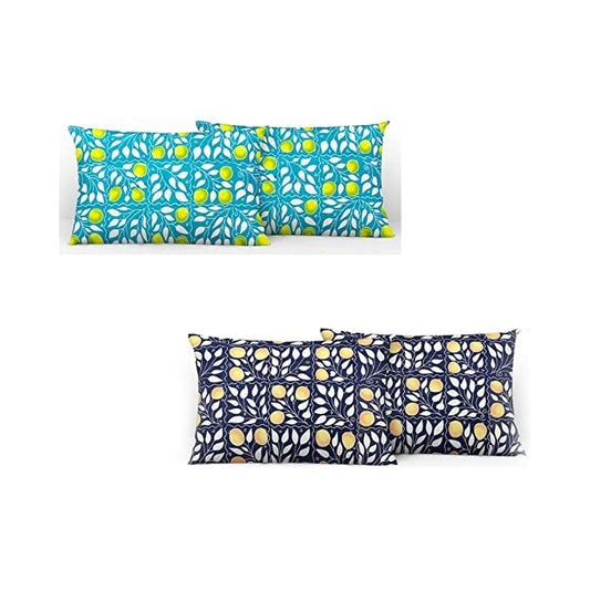 Multicolor Set of 4 Cotton Pillow Covers 18 x 28 Inchs (46 x 71, CM)