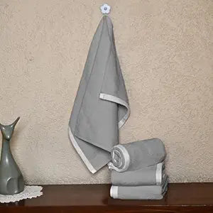 Grey Cotton Hand Towels Set of 4 (40x60 cm)