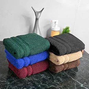 Divine Casa Cotton 550 GSM Set of 6 Hand Towels (Multicolor, 40x60 cm)