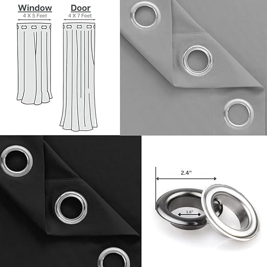 Micro Twill Blackout Door Curtain – Single Panel Light Blocking Cover