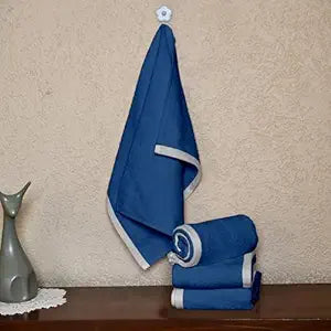 Blue Cotton Hand Towels Set of 4 (40x60 cm)