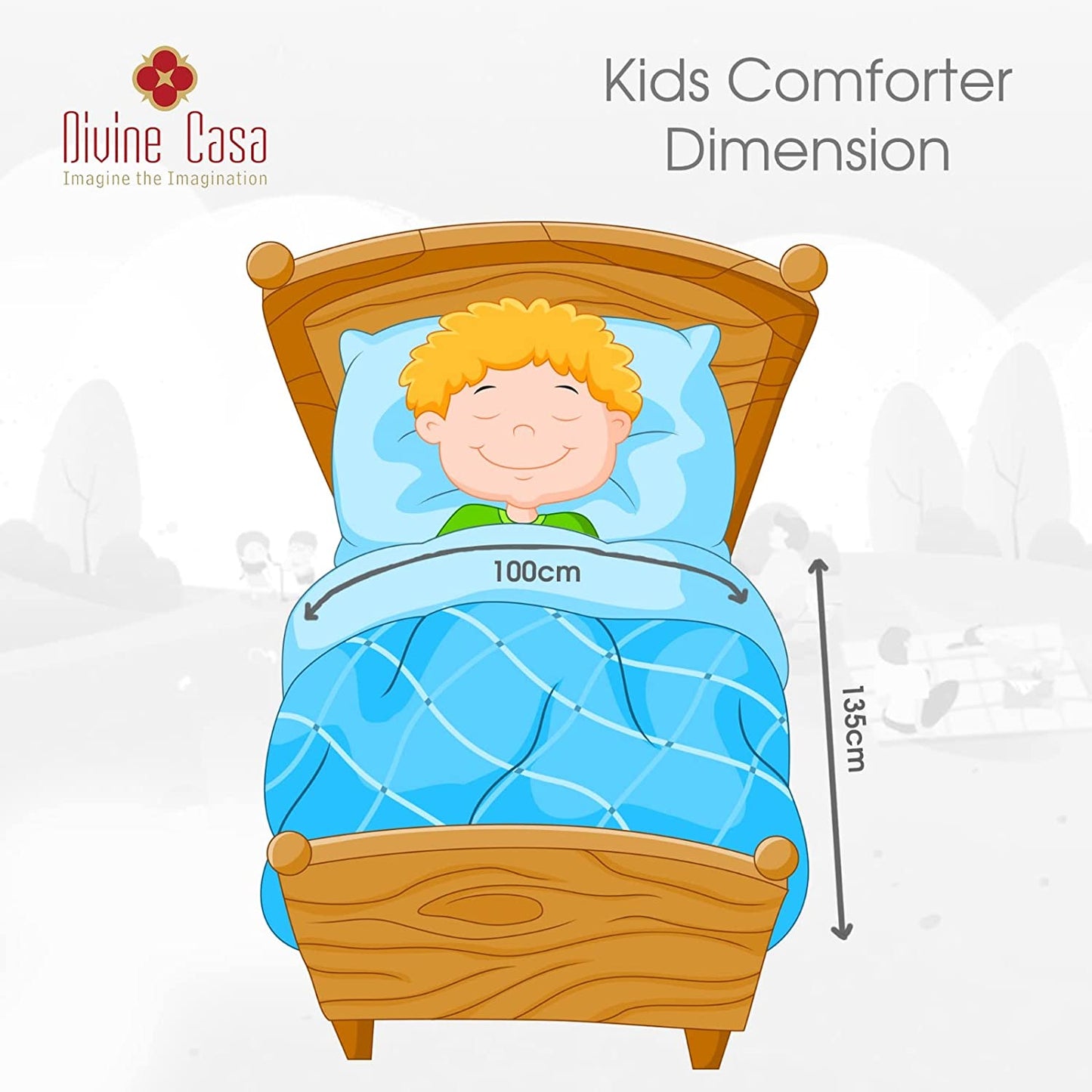 Beige and Brown Kalamkari Retro Pattern 120 GSM Microfiber Baby Single Bed AC Quilt Comforter for Kids