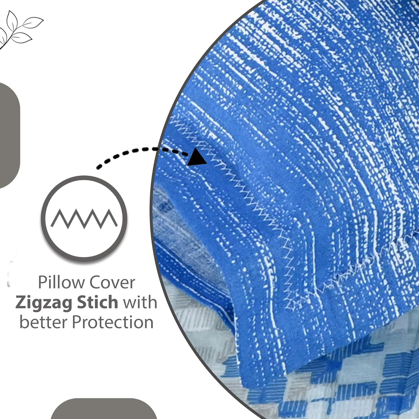 Grey & Blue Mosaic Bloom 144 TC Cotton Double Bedsheet With 2 Pillowcovers