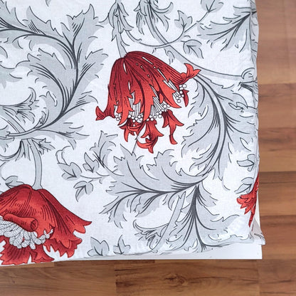 Tulip Red Floral Elastic Fitted King Bed Bedsheet